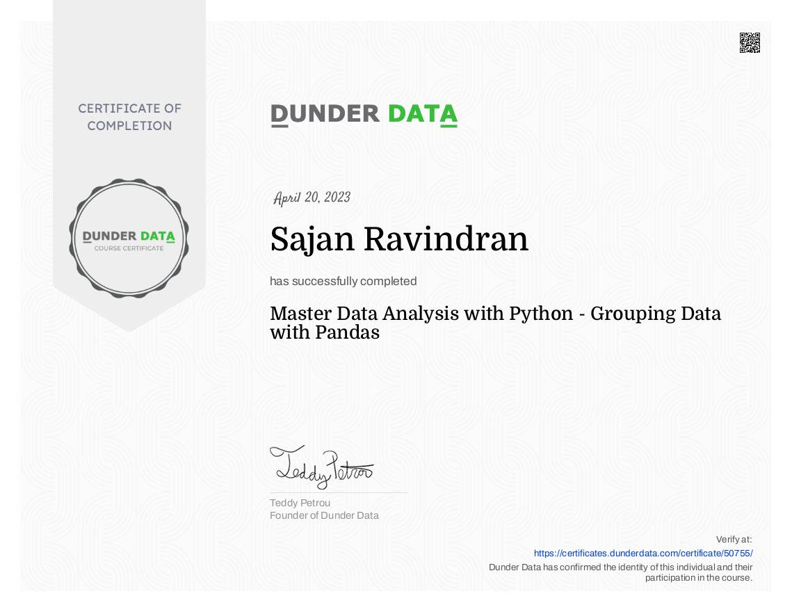 Sajan ravindran master data analysis with python grouping data with